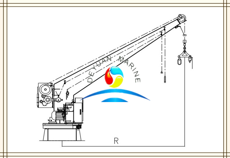 Single Arm Slewing Boat and Raft Davit Rescue Boat Davit with Hydraulic Crane Single Arm Rotary Raft Davit with Competitive Price