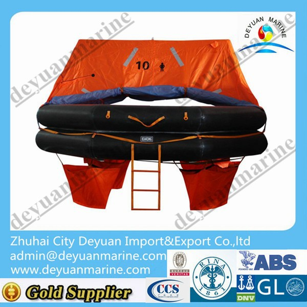 Open-reversible inflating life rafts with 25 person