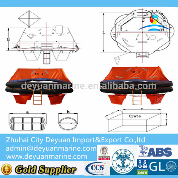 12 Man Throw-overboard Inflatable Life Raft With ZY Certificate