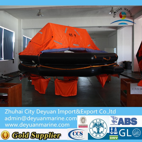 SOLAS A / B PACK 15 Persons Throw Overboard Inflatable Life Raft In Good Quality