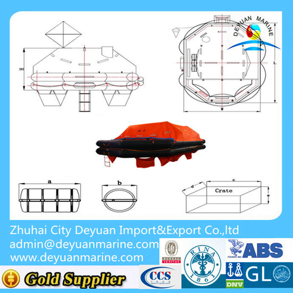 35 Man throw-over board liferaft/Throw Over Board life raft