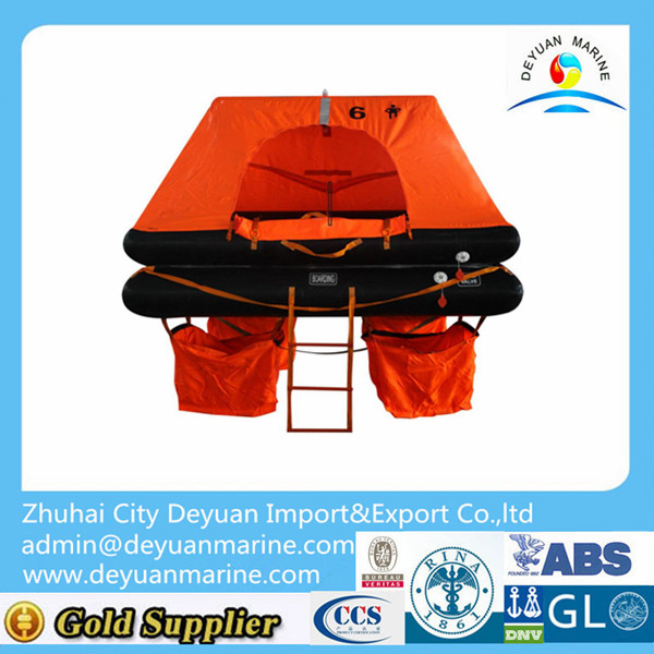 6 Men SOLAS Throw-overboard Inflatable Life raft for hot sale