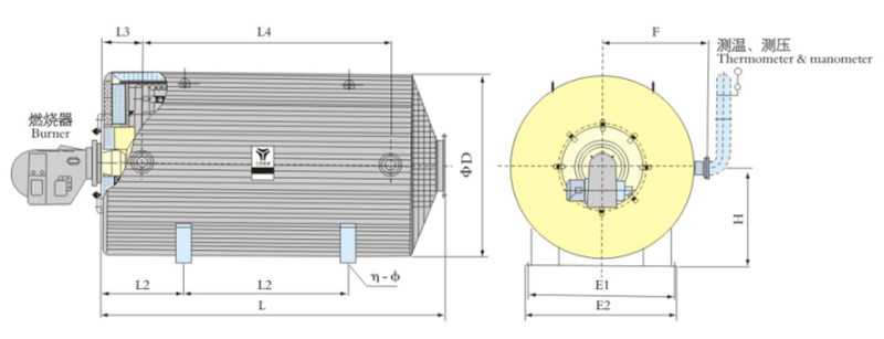 Qxc Type Oil Fired Horizontal or Vertical Thermal Fluid Heater Marine Steam Boiler