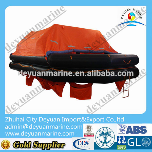 30 man inflating life raft with CCS approved