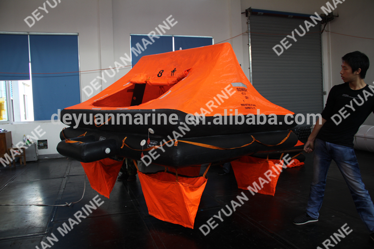SLOAS Approved 6 Person Throw Over Board Inflatable Life raft