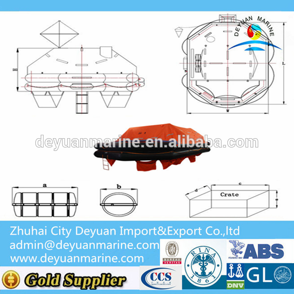 35 Man Throw Over Board Liferaft marine liferaft for sale
