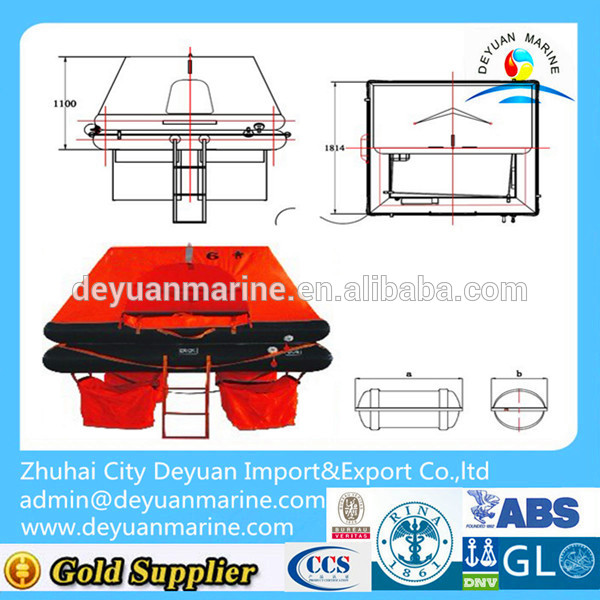 ZY Certificate Fishing Boat Inflatable Life Raft With 6 Persons