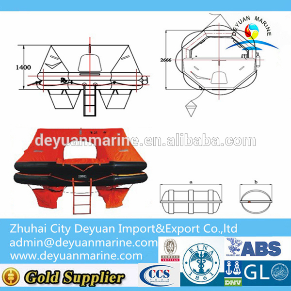 12 Man Throw-overboard Inflatable Life Raft With ZY Certificate