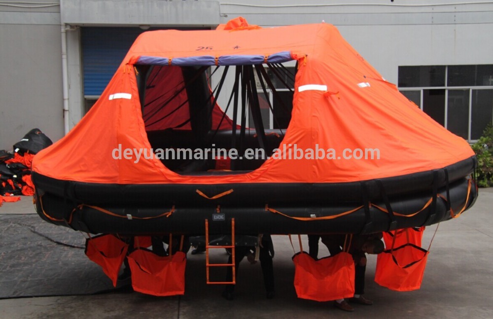 2015 Made-in-China solas approved inflatable liferafts Cheap davit launched life rafts