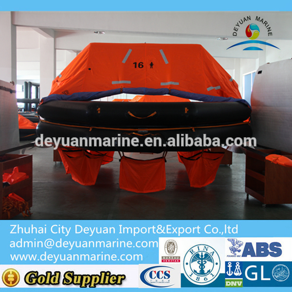 Storage Height 18~36m 16 Person Throw Over Board Inflatable Life Raft For Hot Sale