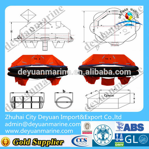 15 Man Throw Over Board Liferaft inflatable river rafts sale