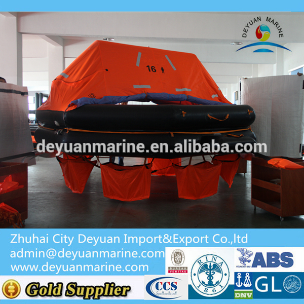 Storage Height 18~36m 16 Person Throw Over Board Inflatable Life Raft For Hot Sale