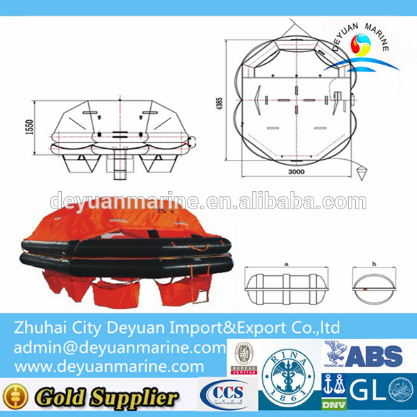 25 Person Throw-overboard Inflatable Life Raft