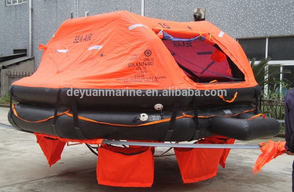 2015 Made-in-China solas approved inflatable liferafts Cheap davit launched life rafts
