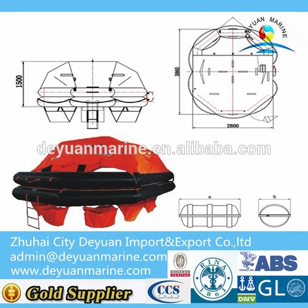 20 Man Throw-overboard Inflatable Life Raft with CCS certificate