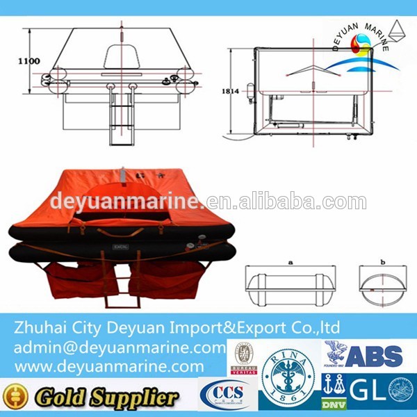 6 Man Fishing Boat Inflatable Life Raft With CCS Certificate