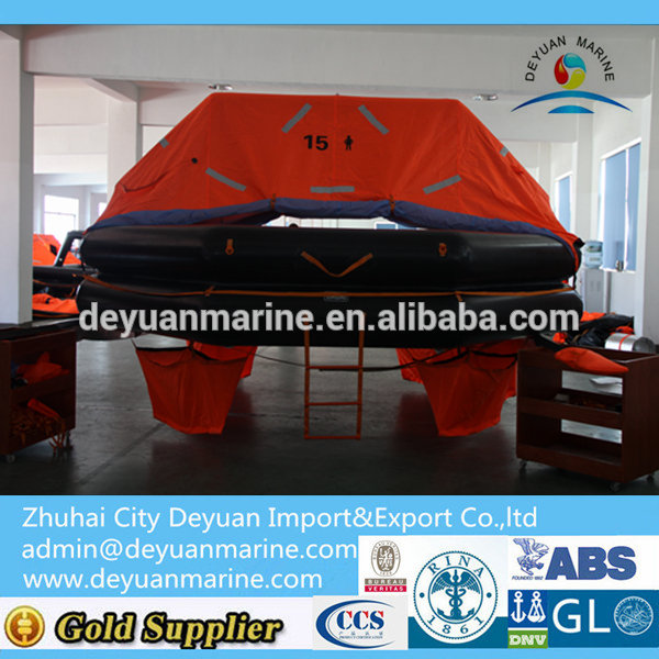 Hot selling 15 Person Throw Over Board Life raft