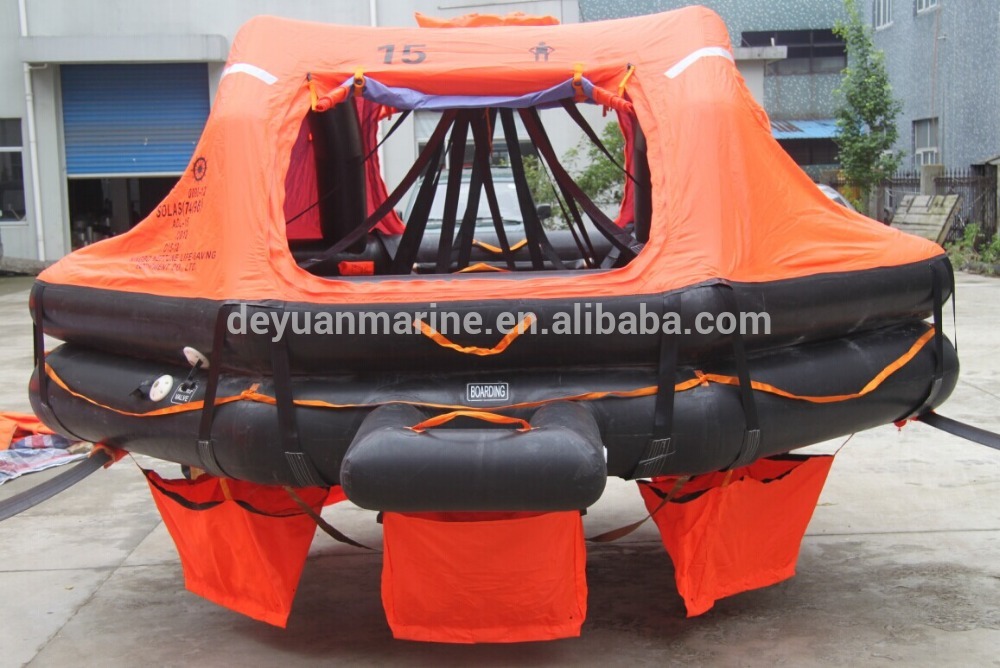 2015 Made-in-China solas approved inflatable liferafts Cheap davit launched life rafts