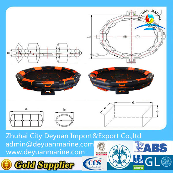 Safety open-reversible inflatable liferafts with 30 persons