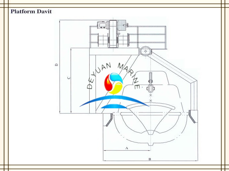Ship Platform Davit Offshore Davit Rescue Boat Davit Lifeboat Davits for Sale