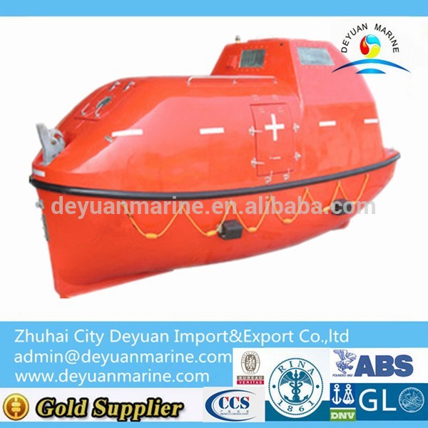 SOLAS 80 Person Totally Enclosed FRP Lifeboat/Tender Boat For Sale