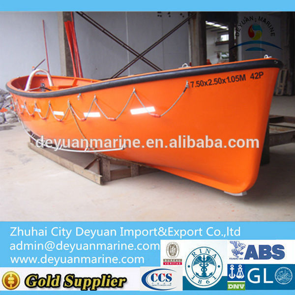 SOLAS Approval Marine Fiberglass Open Type Lifeboat for Sale