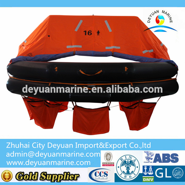 Storage Height 18~36m 16 Person Throw Over Board Inflatable Life Raft For Hot Sale