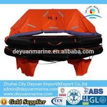 Hot selling 15 Person Throw Over Board Life raft