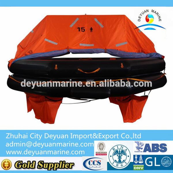 Hot selling 15 Person Throw Over Board Life raft