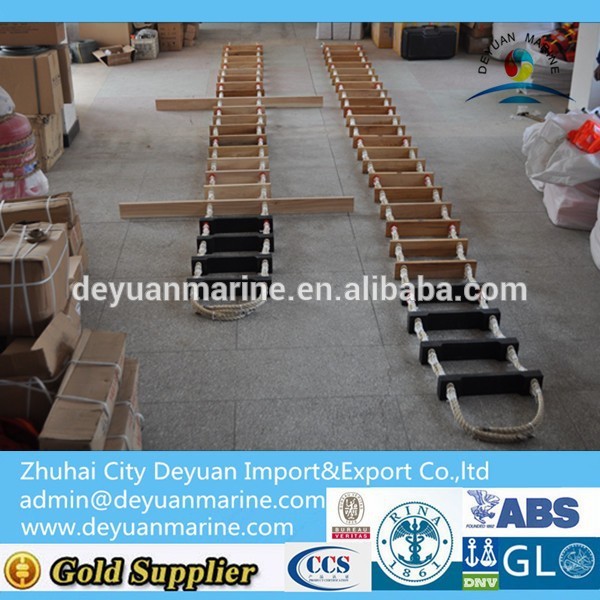 Marine wooden pilot rope ladder embarkation ladder for sale