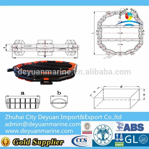 Solas approved open-reversible inflatable life raft with 100 person