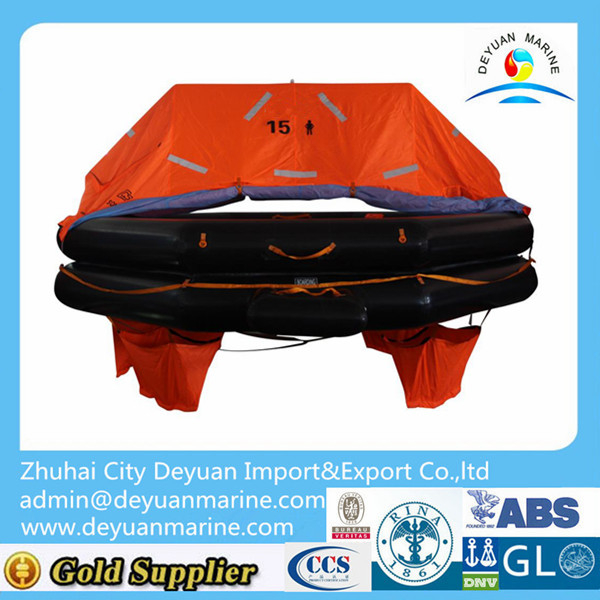 SOLAS A / B PACK 15 Persons Throw Overboard Inflatable Life Raft In Good Quality