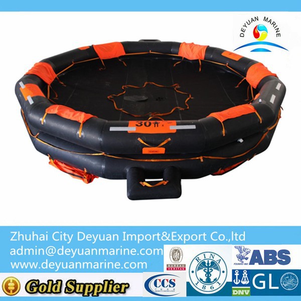 Safety open-reversible inflatable liferafts with 30 persons