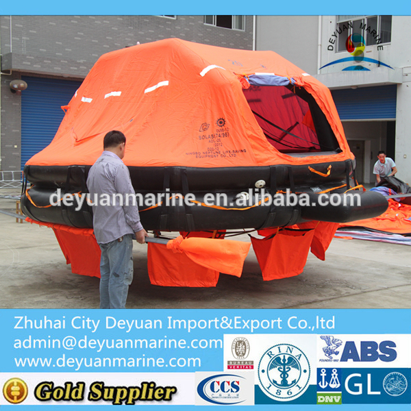High Quality 20 Man davit launching liferaft self inflating life raft