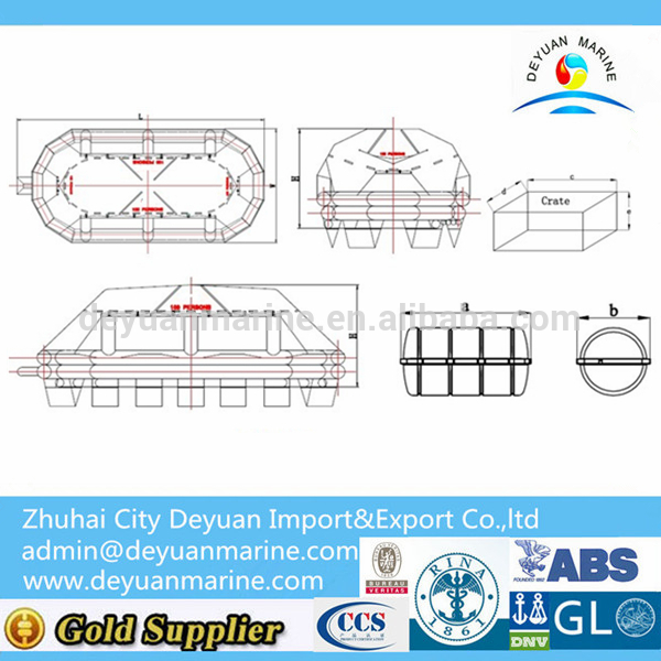 50 Man Self-Righting Inflatable Life raft for sale