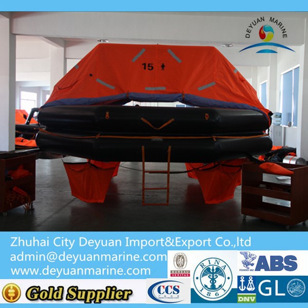 SOLAS A / B PACK 15 Persons Throw Overboard Inflatable Life Raft In Good Quality