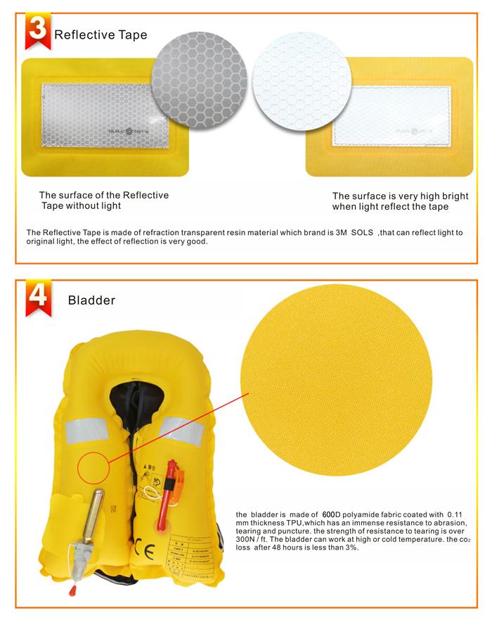 Ce Approved 150n and 275n Automatic and Manual Inflatable Lifejackets with Latest Design