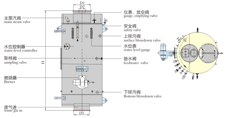 Oil-Fired Vertical / Horizontal Thermal Fluid Heater Marine Gas Boiler Composite Boiler with Good Price